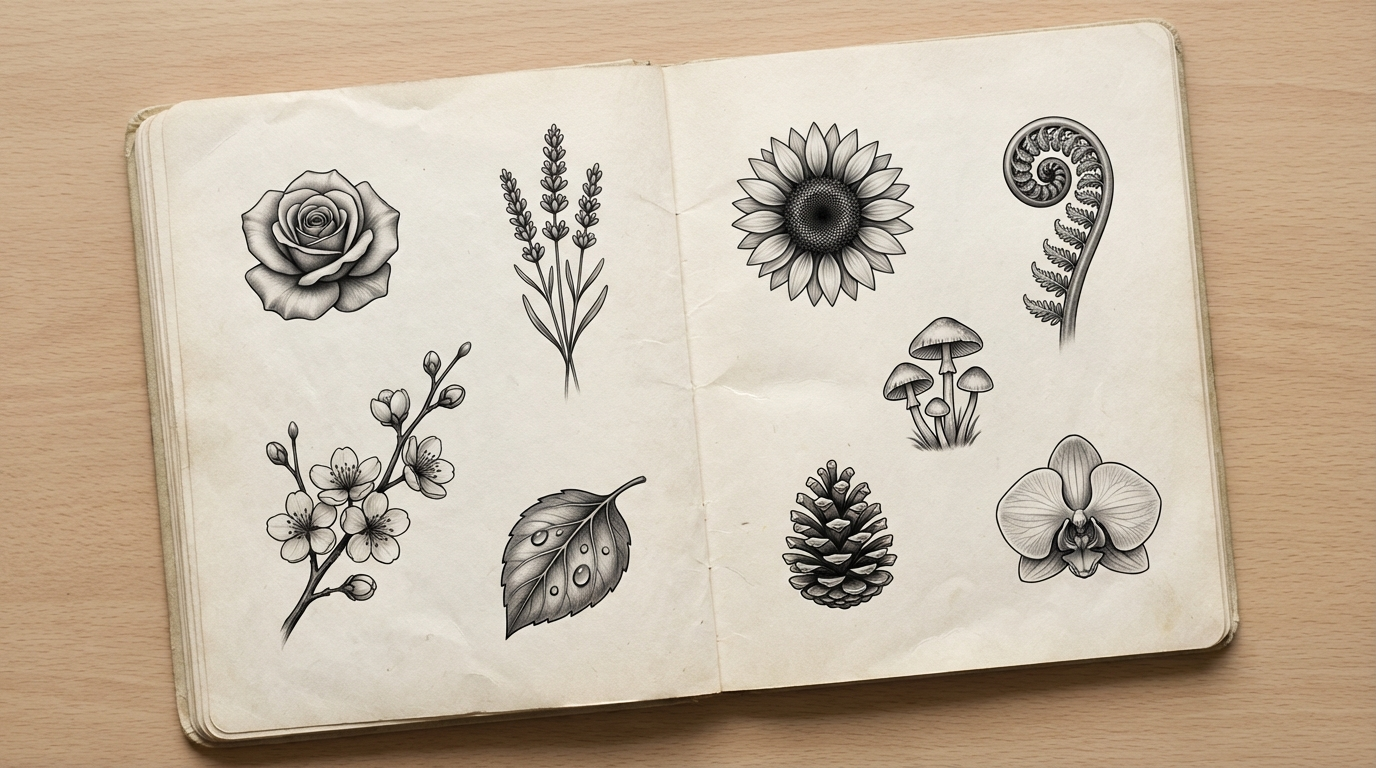 FLASH SHEET – Botanicals tattoo